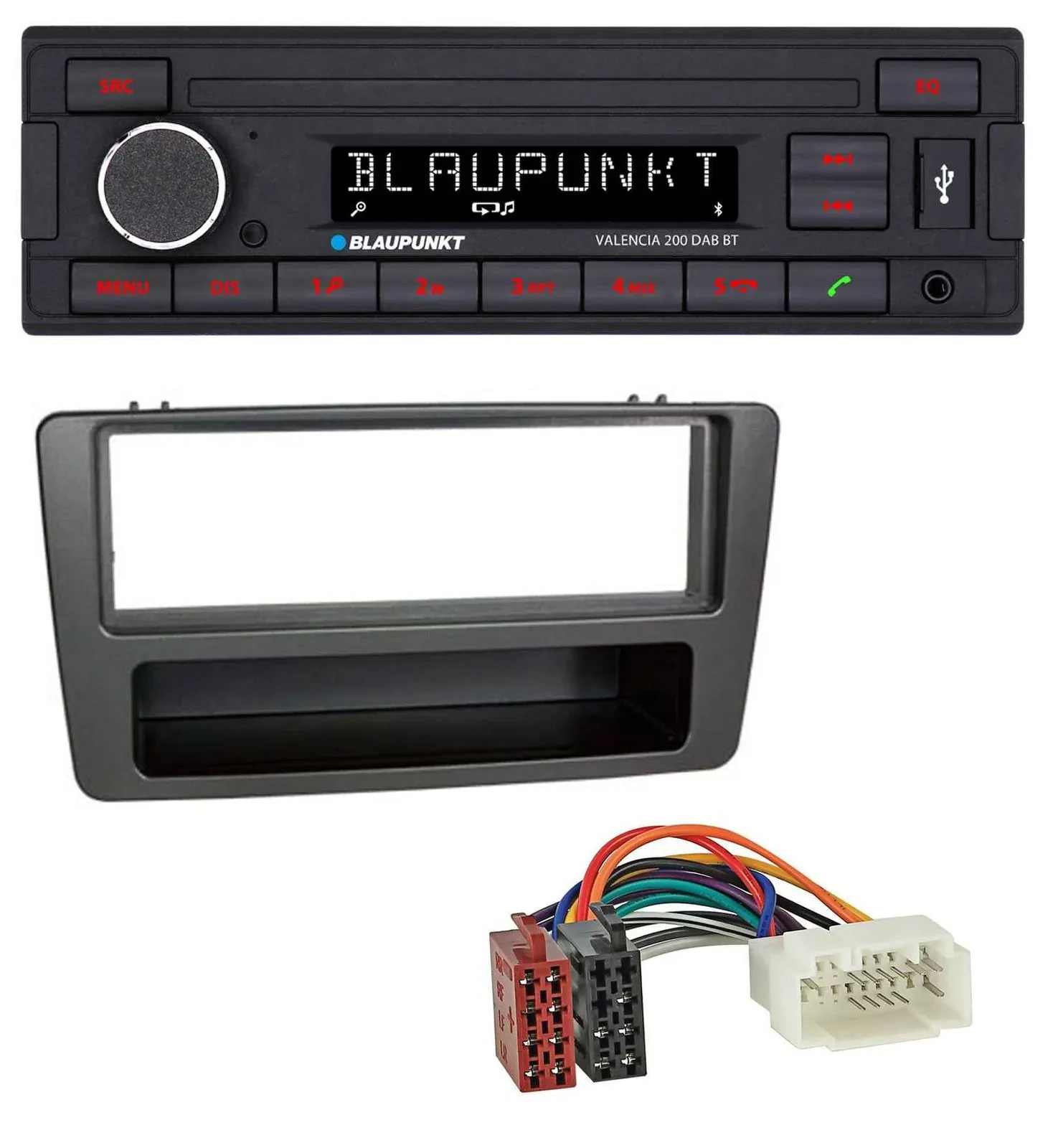 Автомагнитола для Honda Civic Blaupunkt DAB, MP3, Bluetooth, USB (2001–2003, ручной климат-контроль), антрацит