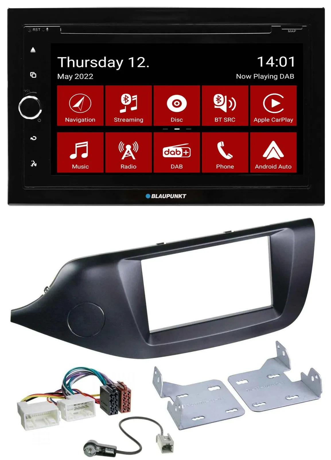 Blaupunkt MP3 DVD Bluetooth DAB 2DIN USB Autoradio für Kia Ceed (ab 12) schwarz