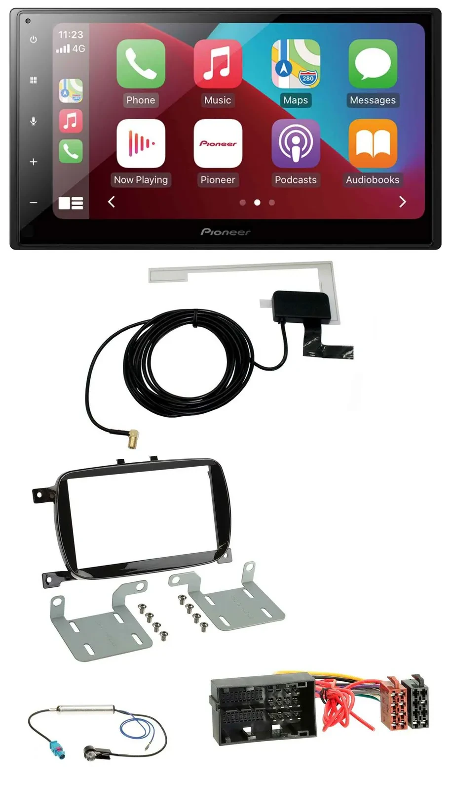 Pioneer USB Bluetooth DAB MP3 2DIN Autoradio für Fiat 500X ab 2016 klavierlack s