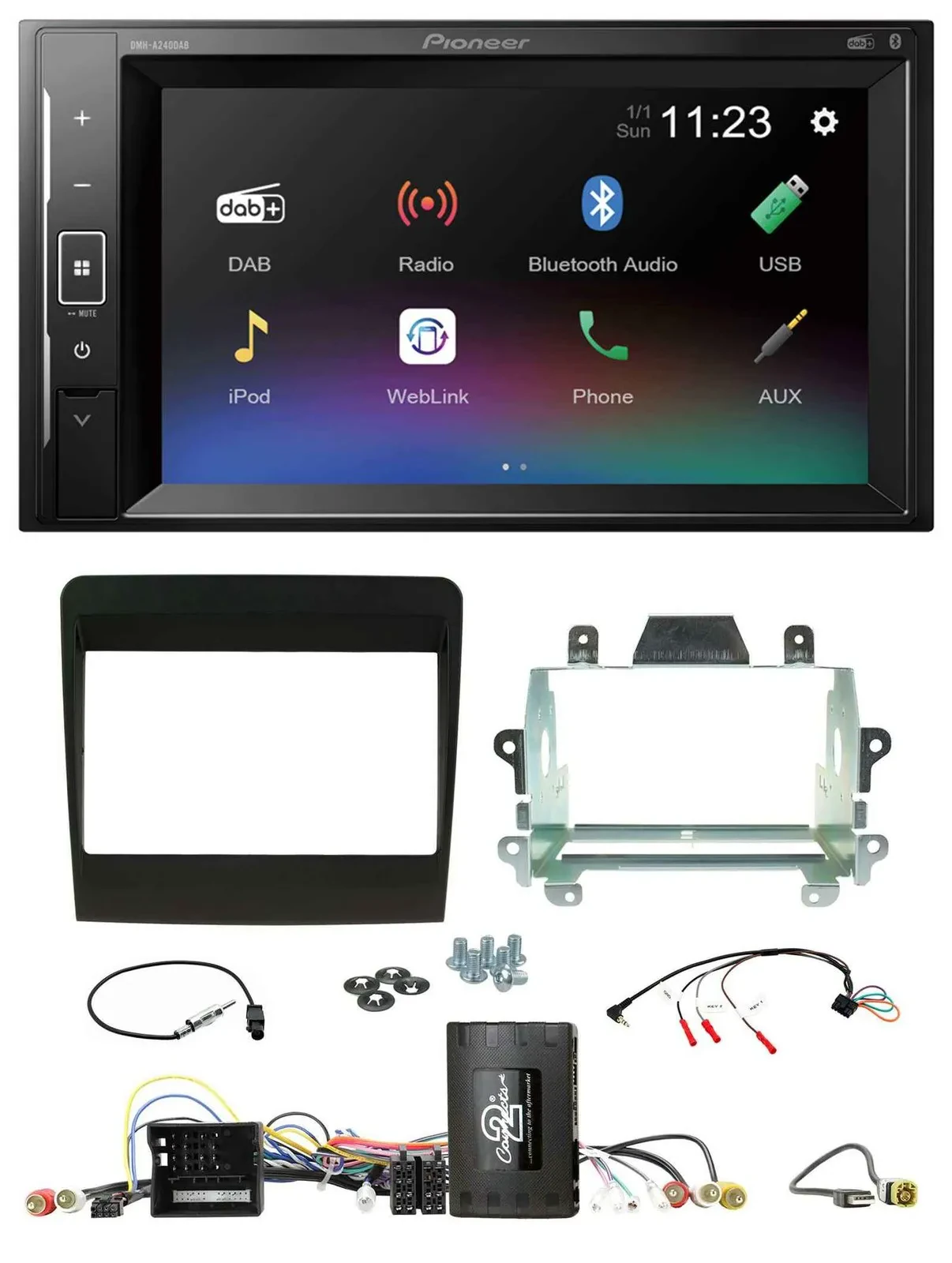 Автомагнитола для Porsche 911 (991) 2011–2017 Pioneer 2-DIN, DAB, Bluetooth, USB