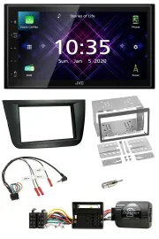 JVC DAB 2DIN Lenkrad Bluetooth USB Autoradio für Seat Altea Toledo schwarz