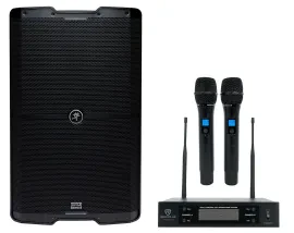 Mackie SRM215 V-Class 15” 2000w Bluetooth Active PA DJ Speaker+Wireless UHF Mics