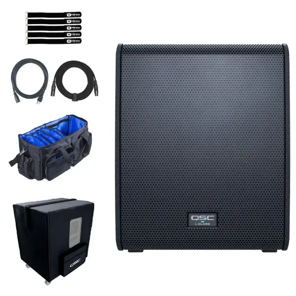 QSC LS118 18" High Powered Active DJ PA Sub Subwoofer w Cover Package