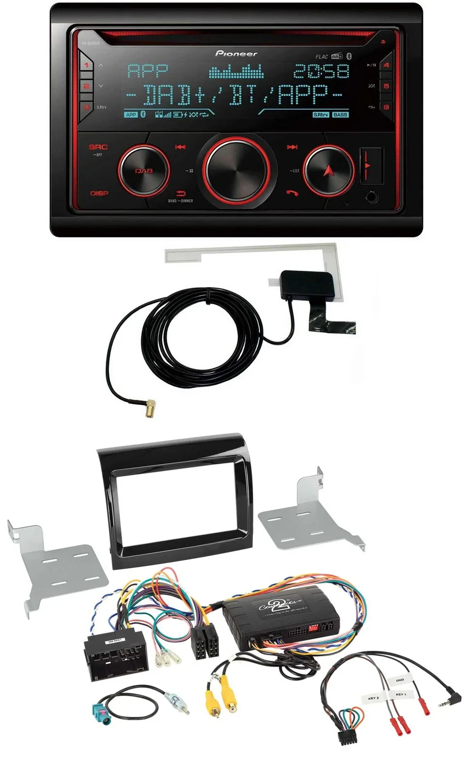 Pioneer 2DIN Lenkrad DAB USB CD Bluetooth Autoradio für Fiat Citroen Peugeot Inf