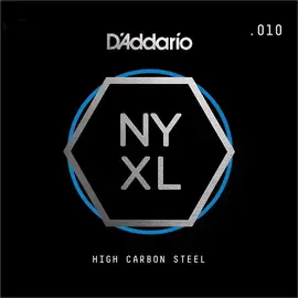 Струна для электрогитары D'Addario NYS010 NYXL Plain Steel Singles, сталь, калибр 10