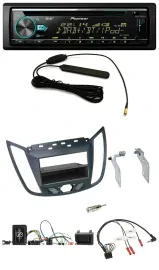 Pioneer CD MP3 Lenkrad DAB USB Autoradio für Ford C-Max Kuga dunkelgrau