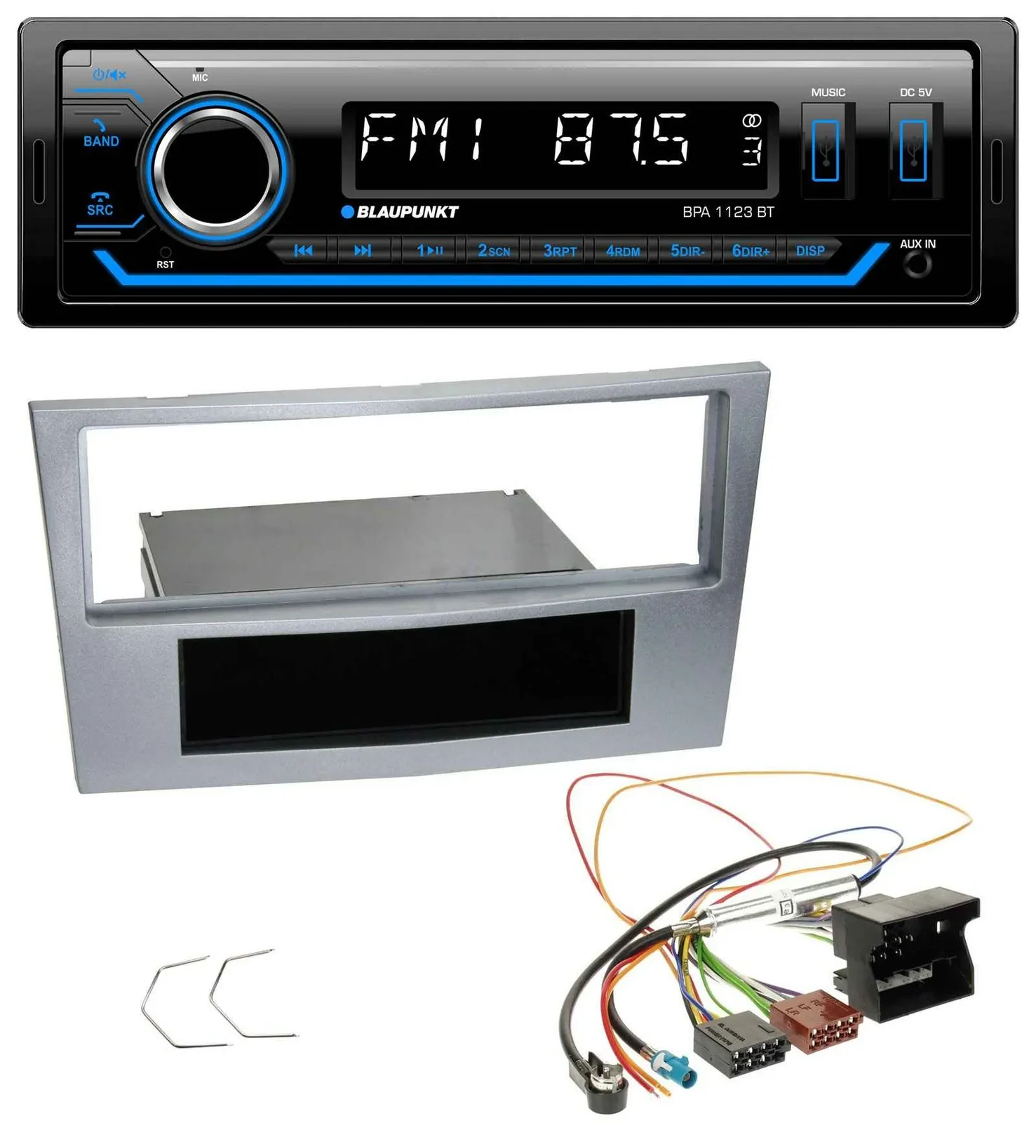 Автомагнитола Blaupunkt Bluetooth, USB, AUX, MP3 для Opel Astra H/Zafira B/Corsa D