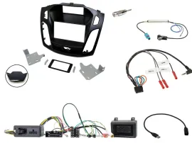 Автомагнитола Caraudio24 2-DIN (комплект установки, адаптер рулевых кнопок) для Ford Focus 2014–2018