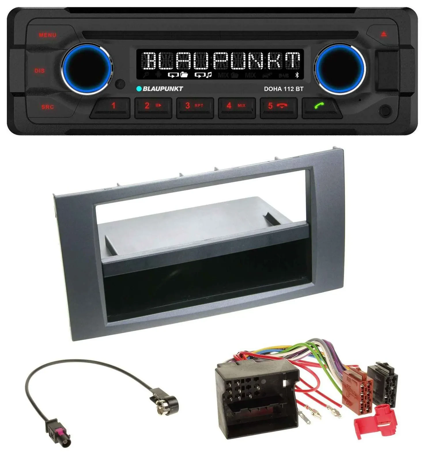 Автомагнитола Blaupunkt CD MP3 Bluetooth USB для Ford Fiesta/Focus (2004–2008), цвет антрацит