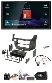 JVC USB Bluetooth 2DIN DAB Lenkrad Autoradio für Honda Jazz ab 14 dunkelgrau
