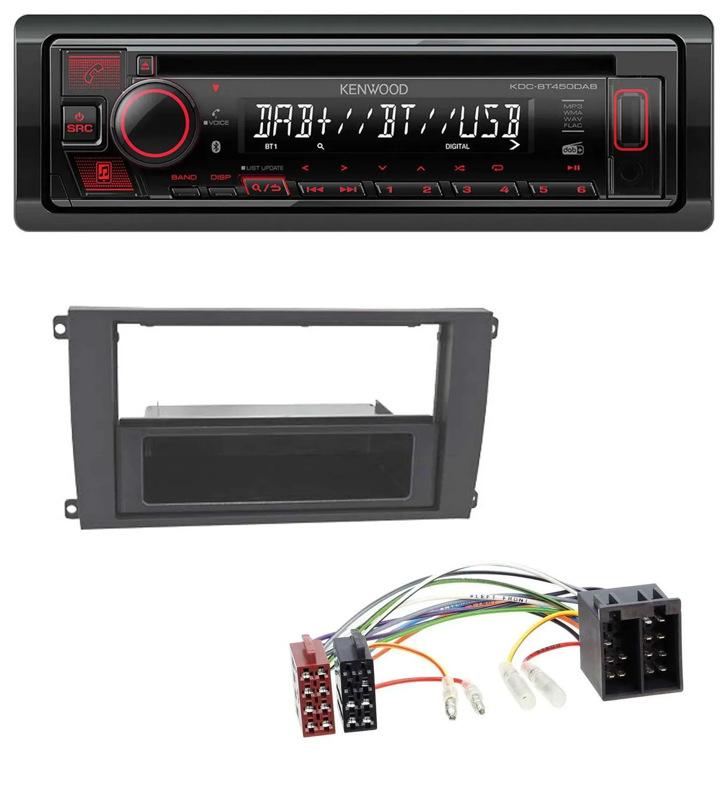 Kenwood MP3 CD USB Bluetooth DAB Autoradio für Porsche Cayenne (2002-2007)
