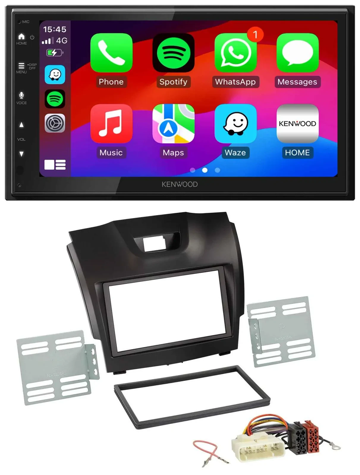 Kenwood MP3 USB DAB 2DIN Bluetooth Autoradio für Isuzu D-Max ab 2012 dunkelgrau