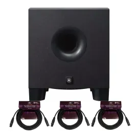 Yamaha HS8S 150 Watt Professional Powered Subwoofer Black with XLR Cables Bundle