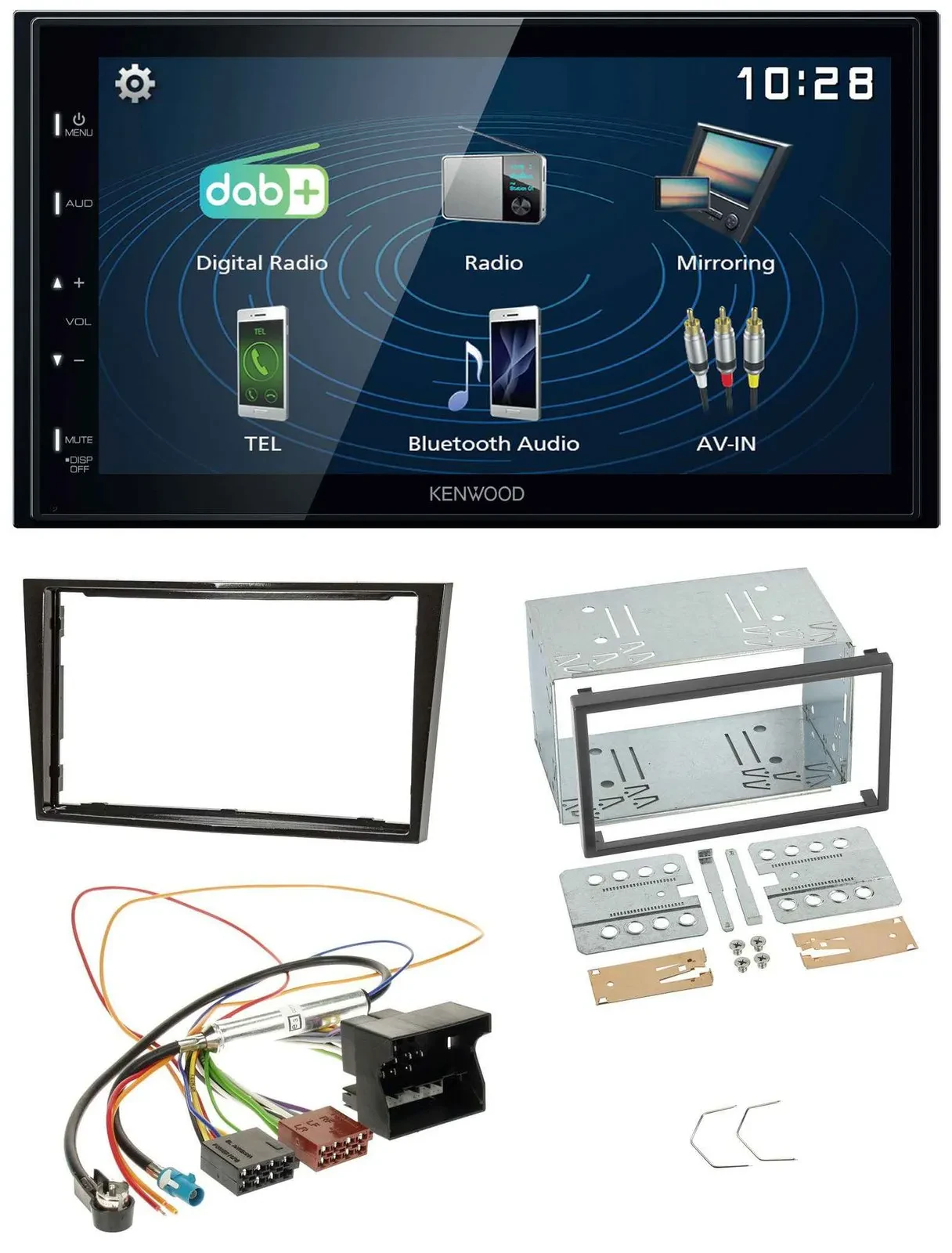 Kenwood 2DIN Bluetooth MP3 USB DAB Autoradio für Opel Astra H Corsa D Zafira B K