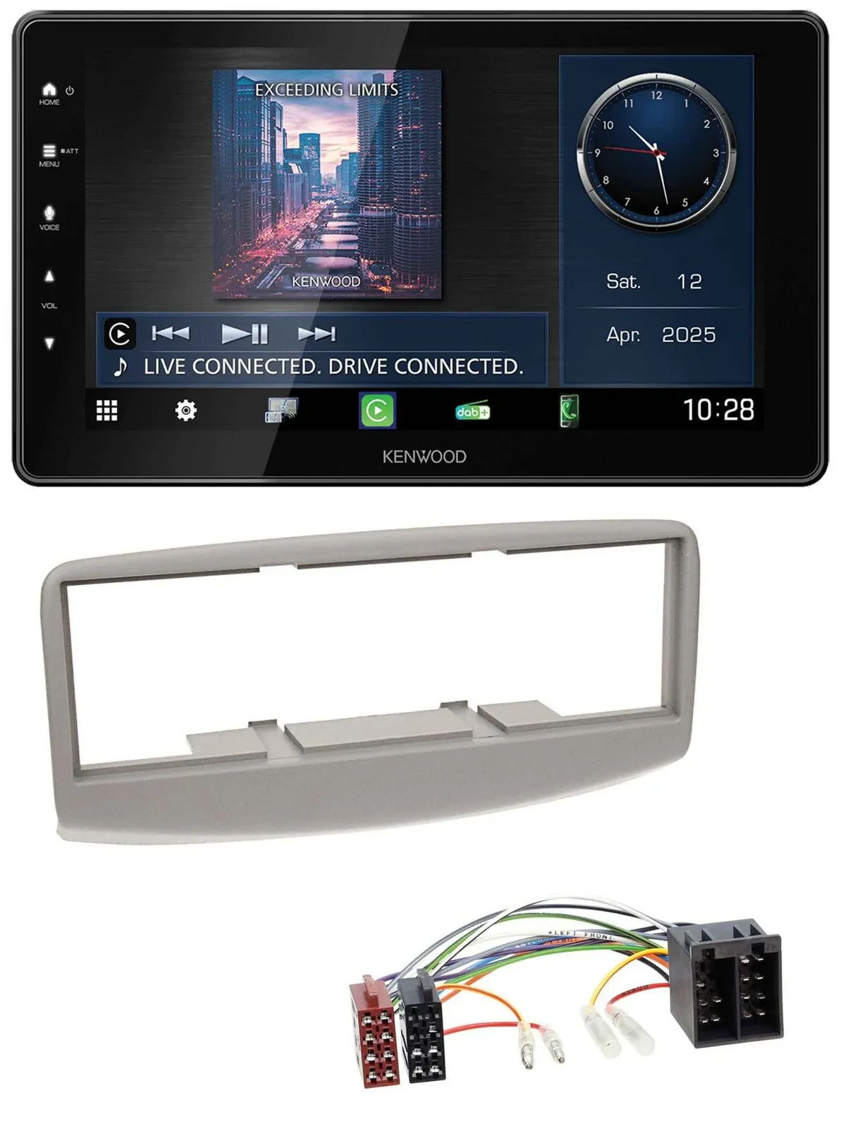 Kenwood MP3 Bluetooth USB DAB Autoradio für Fiat Multipla 186 1999-2010 grau