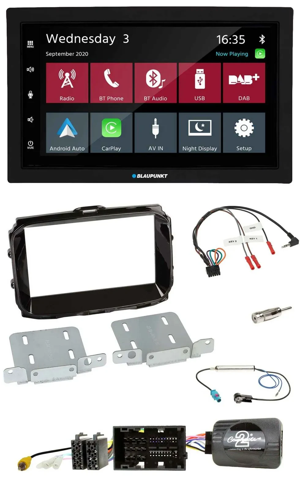 Blaupunkt 2DIN Lenkrad USB Bluetooth DAB Autoradio für Alfa Giulietta 2014-2021