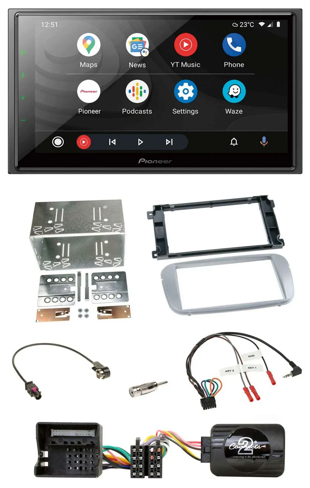 Pioneer USB 2DIN DAB Lenkrad Bluetooth Autoradio für Ford Mondeo S-Max 07-14 Pro