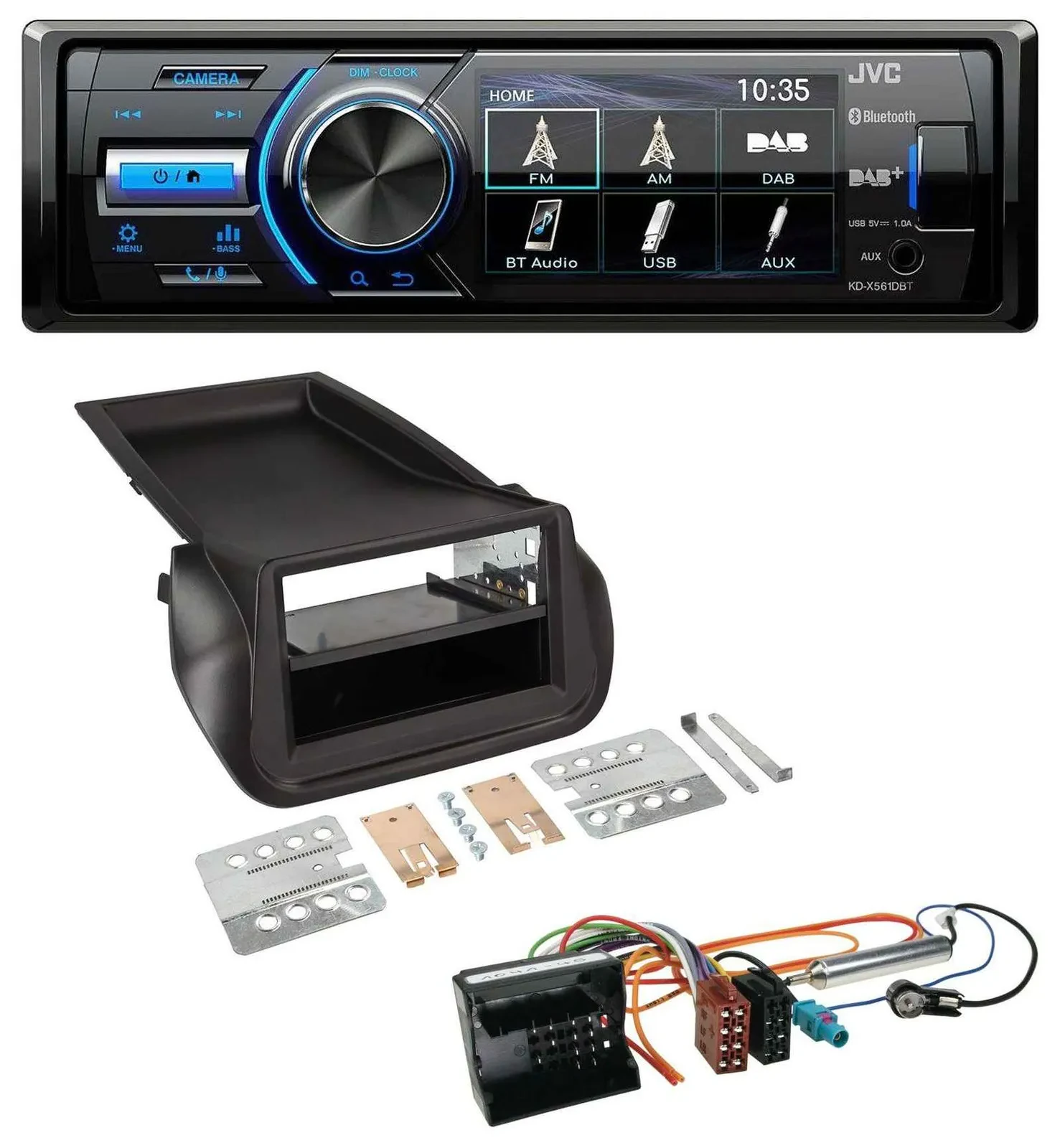 JVC Bluetooth MP3 USB DAB Autoradio für Citroen Nemo Peugeot Bipper ab 2008