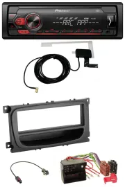 Pioneer 1DIN USB DAB MP3 AUX Autoradio für Ford C-Max Focus Galaxy ab 2007 Ablag