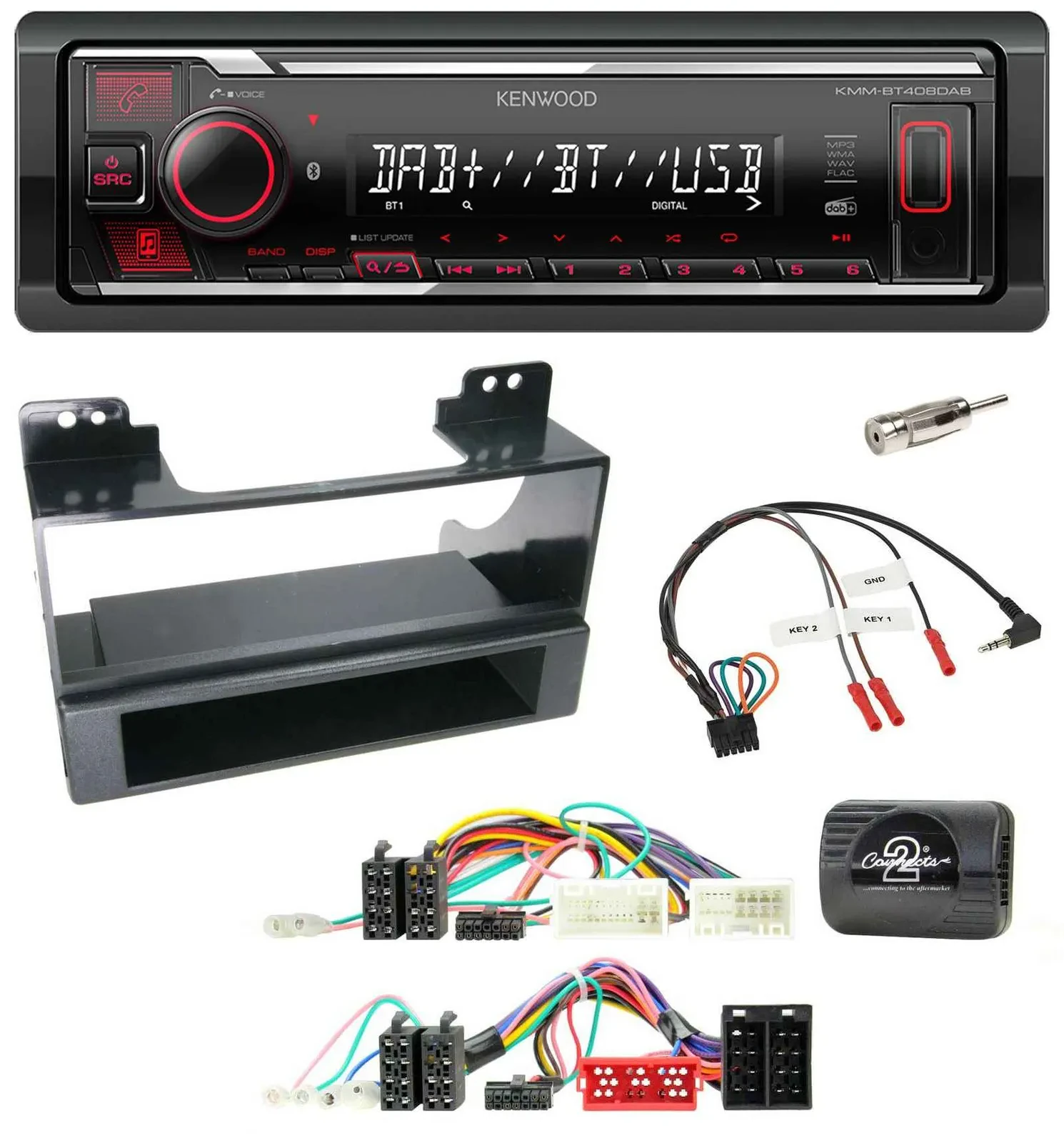 Kenwood Lenkrad Bluetooth USB DAB Autoradio für KIA Carnival II VQ 2006-2011