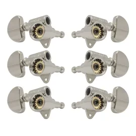 GROVER 102SVN Skeleton View Rotomatics - Guitar Machine Heads, 3 + 3 - Nickel