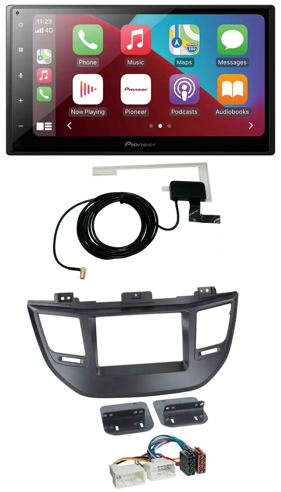 Автомагнитола для Hyundai Tucson (с 2015) Pioneer 2-DIN USB Bluetooth DAB MP3 черная