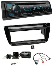 Автомагнитола для Fiat Doblo 2012–2015 Kenwood Bluetooth, USB, CD, DAB, совместима с кнопками на руле
