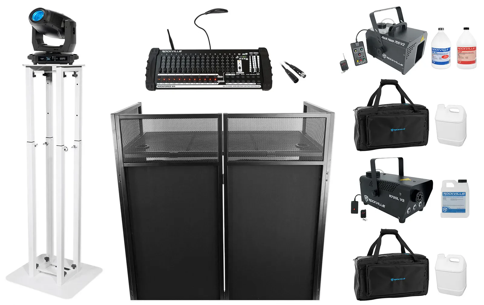 Комплект светового оборудования American DJ Hydro Spot 2+ROCKFORCE W4+ROCKBOOTH-7