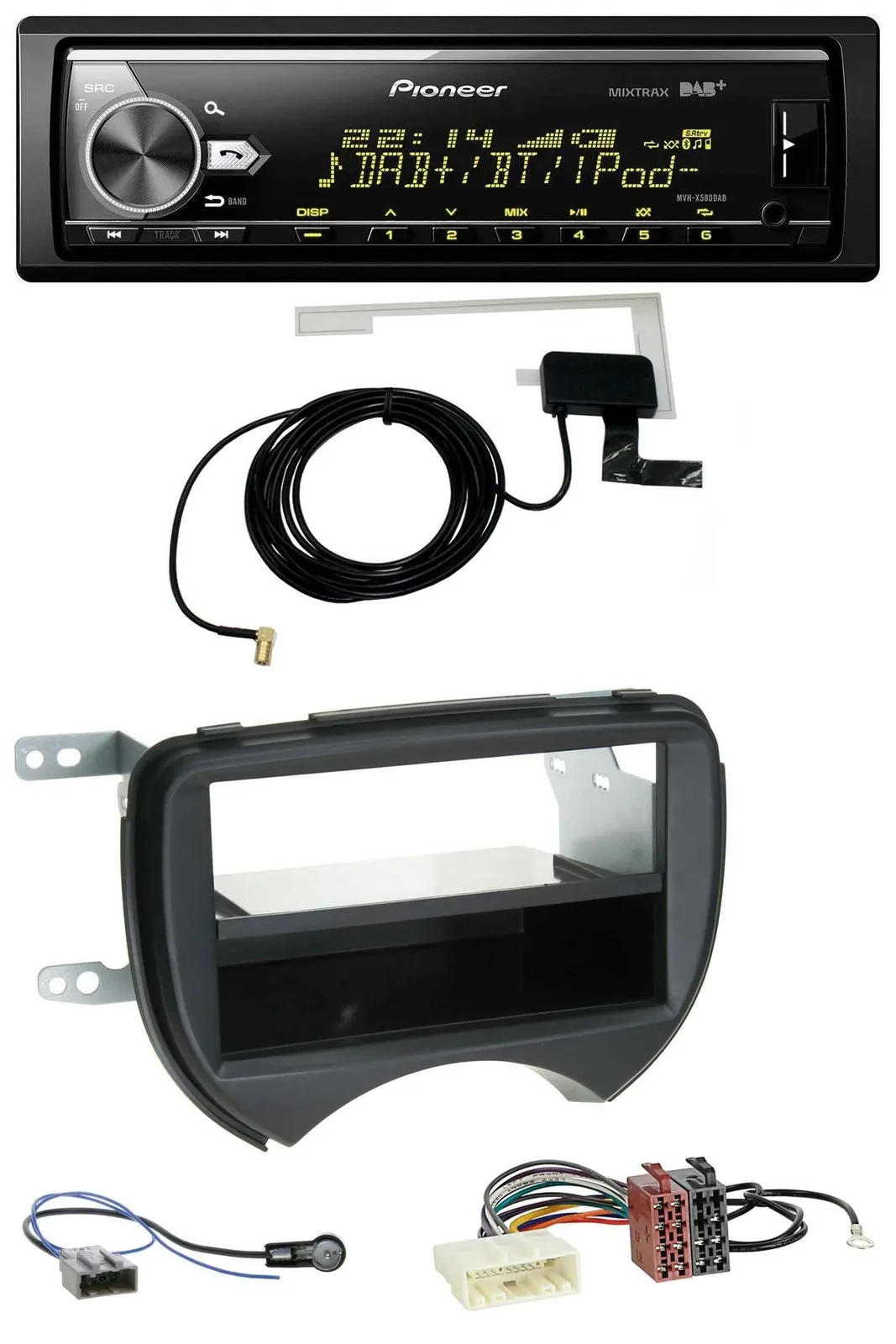 Pioneer Bluetooth DAB USB MP3 Autoradio für Nissan Micra K13 10-13 schwarz