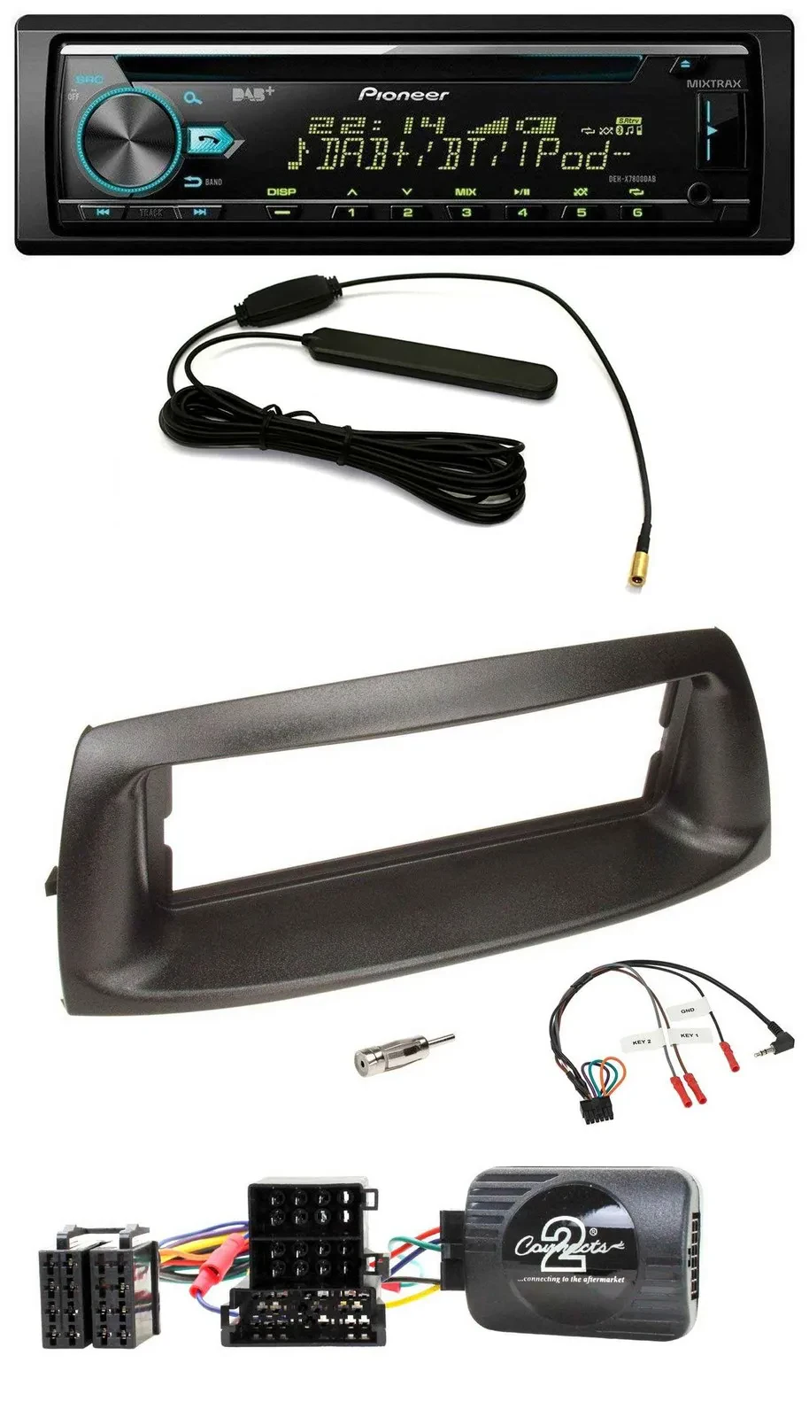 Автомагнитола Pioneer CD MP3 DAB USB для Fiat Punto (1999–2005)