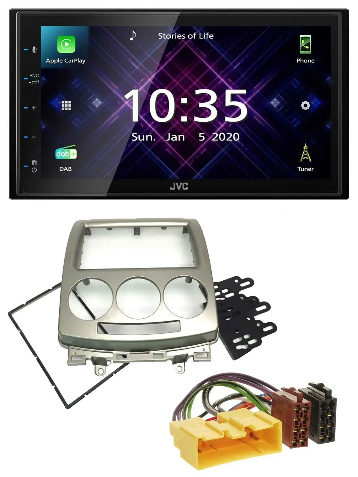 JVC DAB 2DIN MP3 Bluetooth USB Autoradio für Mazda 5 (CR, 2005-2010)