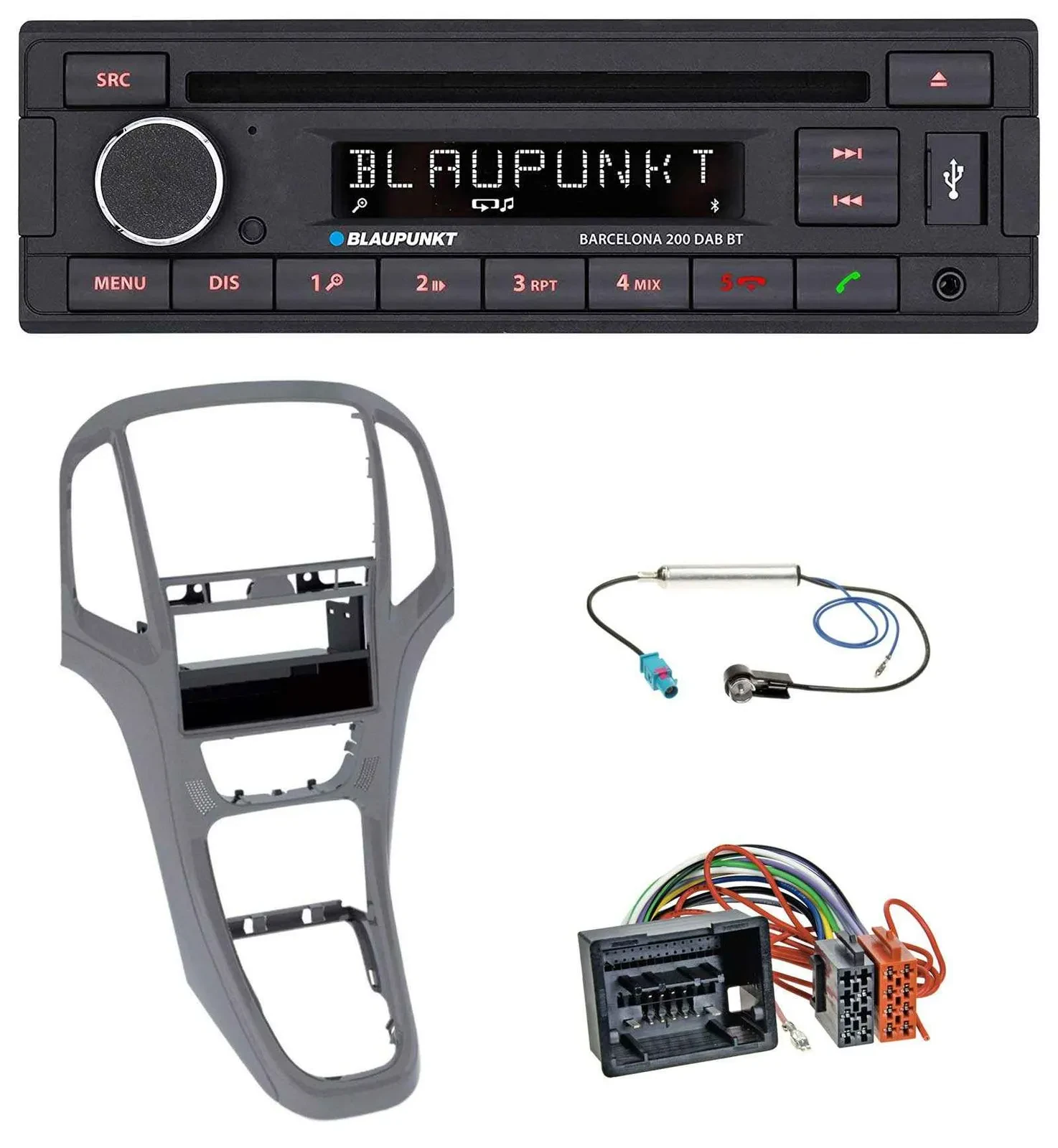 Blaupunkt USB DAB CD Bluetooth MP3 Autoradio für Opel Astra J ab 2009 Titan grau