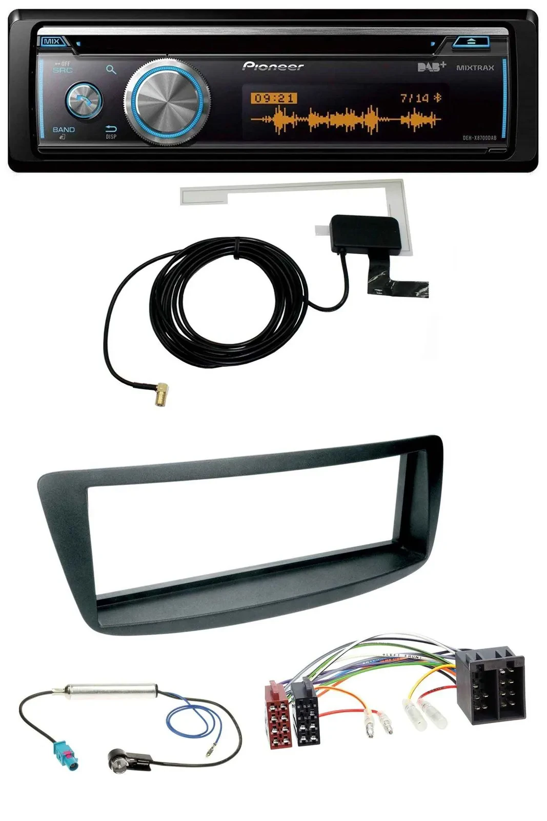 Pioneer Bluetooth DAB MP3 USB CD Autoradio für Citroen C1 Peugeot 107 Fakra Phan