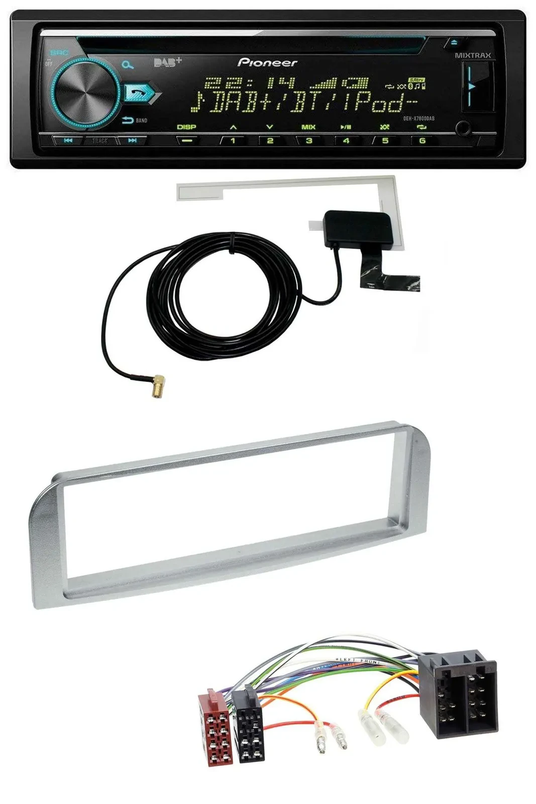 Автомагнитола для Alfa Romeo 147/GT Pioneer CD/USB/AUX, DAB, серебристо-серая