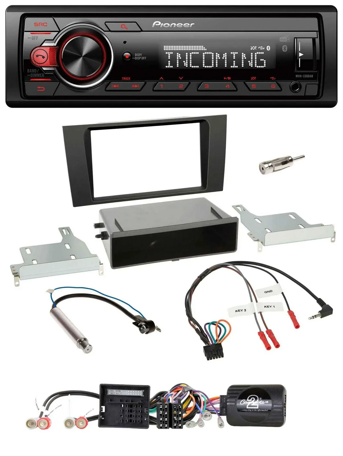 Pioneer Bluetooth USB DAB Lenkrad Autoradio für Audi A4 (2000-2001)