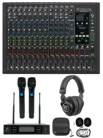 Mackie ONYX16 16-Channel Analog Mixer w/USB/3-Band EQ+Bluetooth+Mics+Headphones