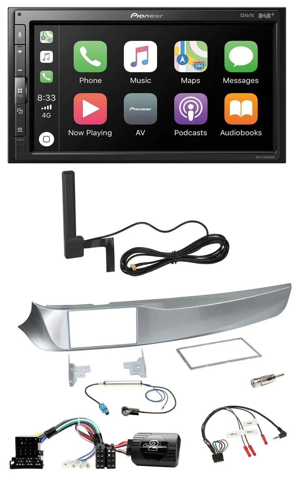 Автомагнитола для Alfa Romeo Giulietta (2010–2014) Pioneer 2DIN, USB, Bluetooth, DAB