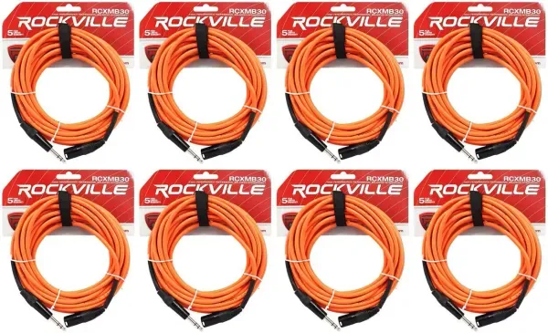 Коммутационный кабель Rockville RCXMB30-O Orange 9.1 м (8 штук)