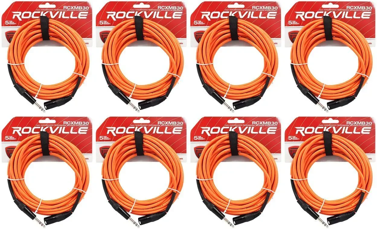Коммутационный кабель Rockville RCXMB30-O Orange 9.1 м (8 штук)