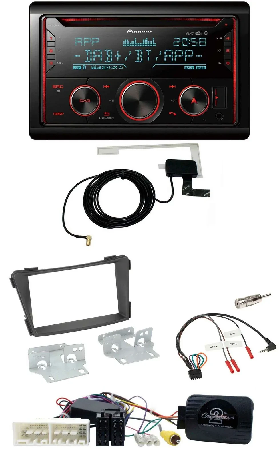 Автомагнитола Pioneer 2DIN DAB USB CD Bluetooth для Hyundai i40 VF (с 2016) с поддержкой управления с руля