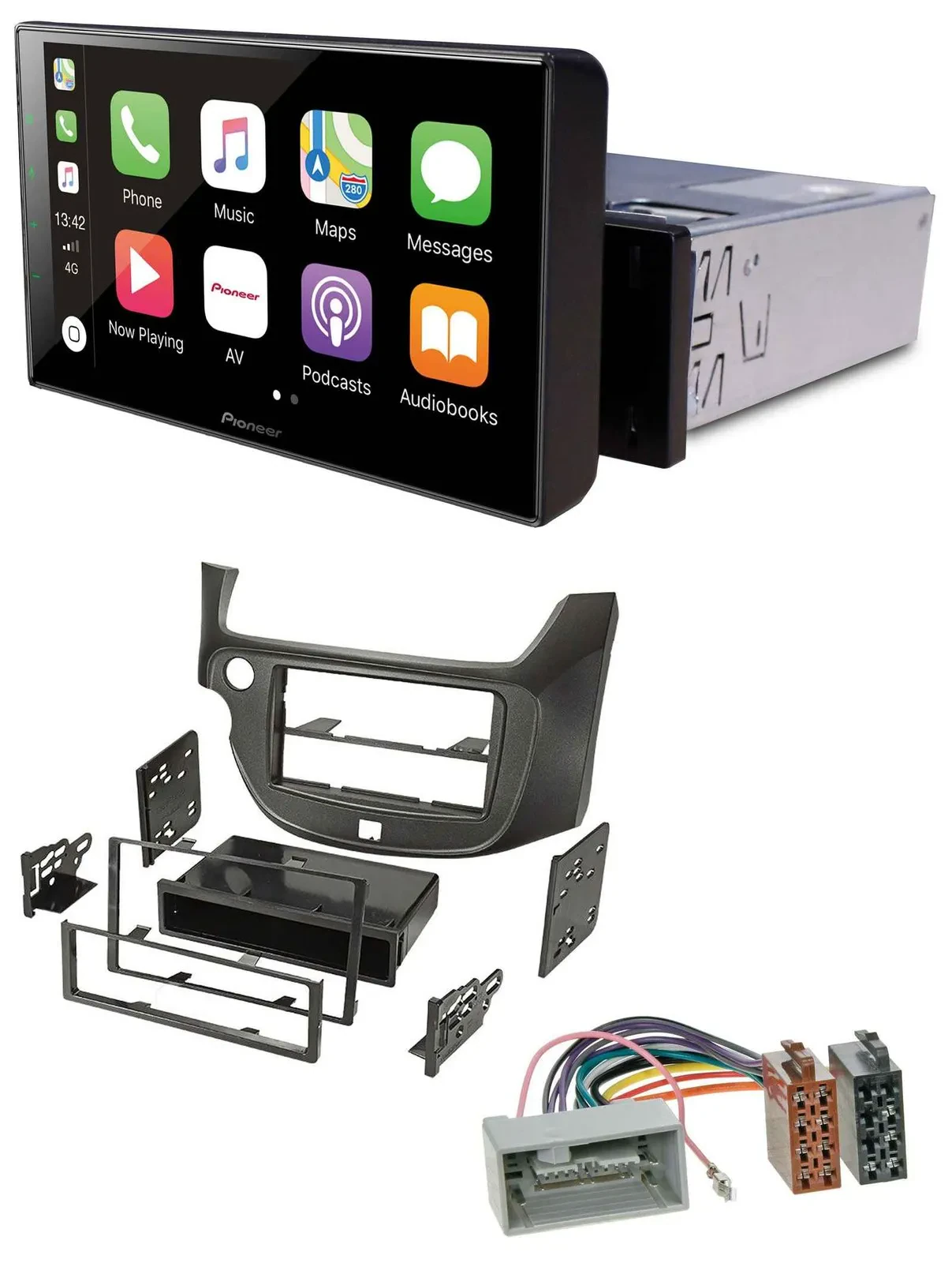 Pioneer Bluetooth MP3 DAB USB Autoradio für Honda Jazz (ab 2009) dunkelgrau