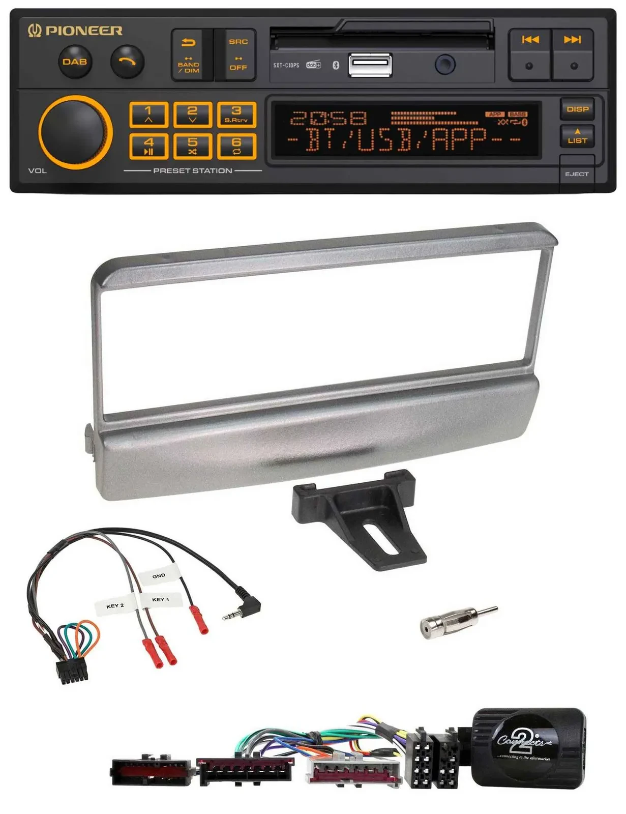 Pioneer DAB Lenkrad USB Bluetooth Autoradio für Ford Escort Focus silber