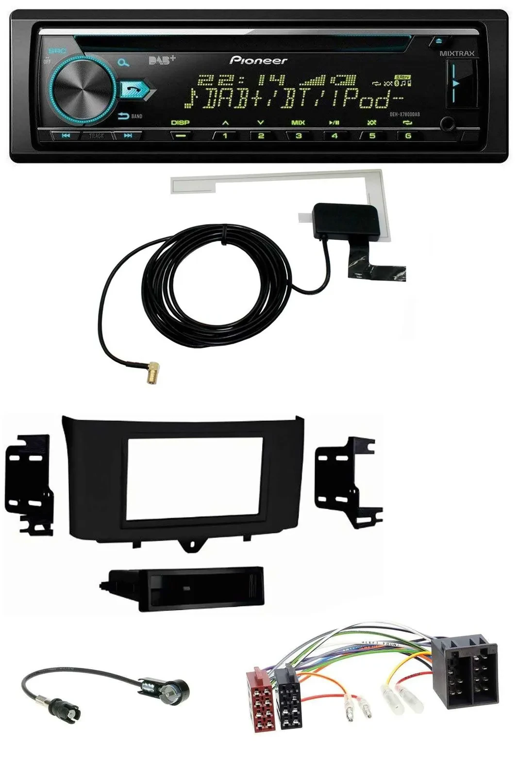 Pioneer MP3 AUX CD USB DAB Autoradio für Smart ForTwo (2010-2015)