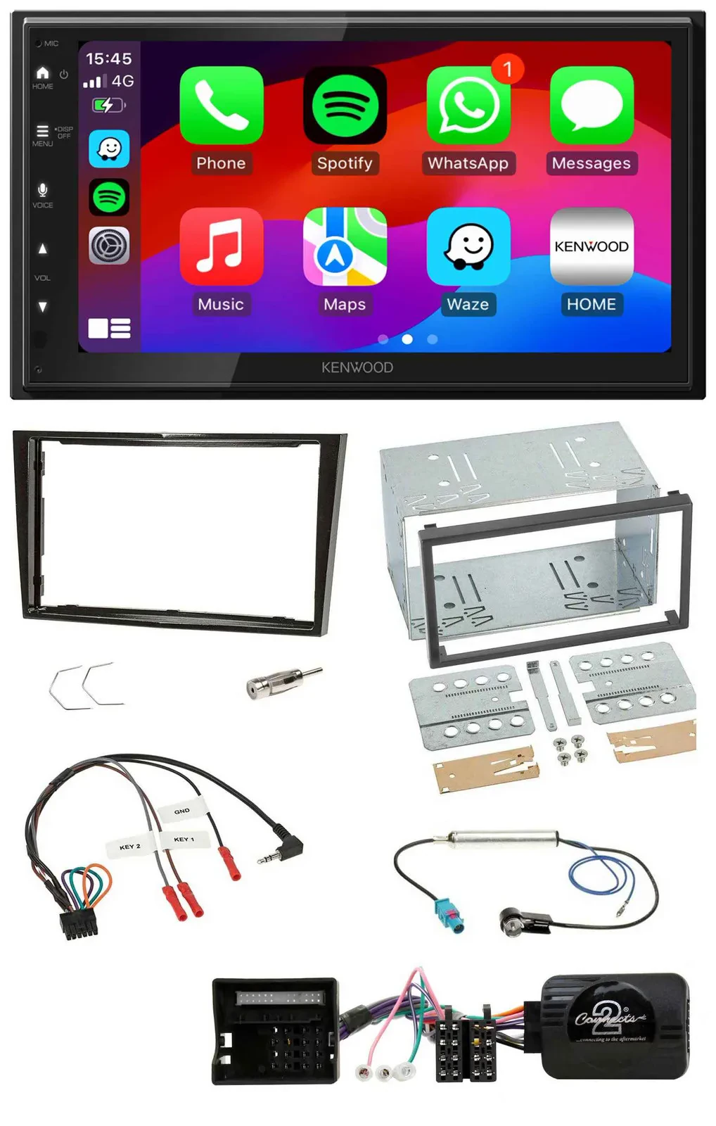 Kenwood Lenkrad USB DAB 2DIN Bluetooth Autoradio für Opel Zafira Corsa D Astra H