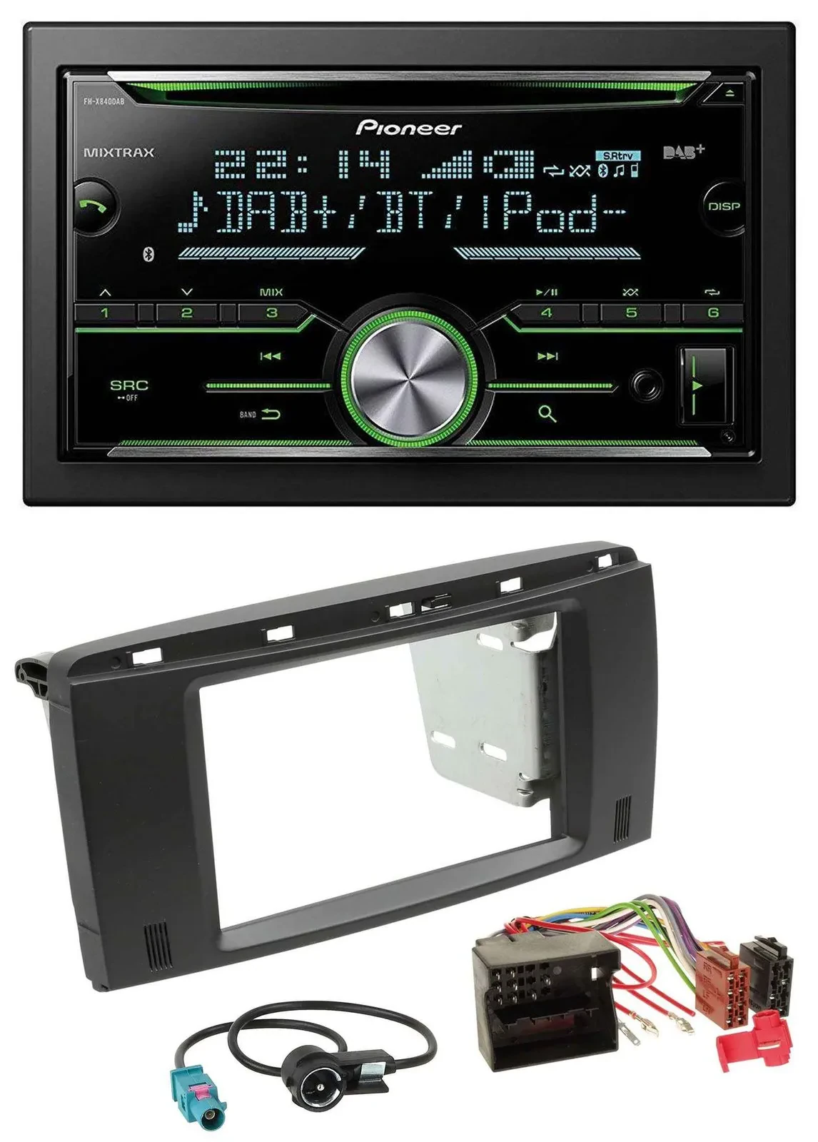 Автомагнитола для Mercedes R‑Class (2006–2012) Pioneer 2 DIN, Bluetooth, DAB, USB, CD, MP3