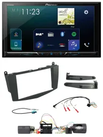 Pioneer Lenkrad Bluetooth USB 2DIN DAB Autoradio für Mercedes C W204 Aktivsystem