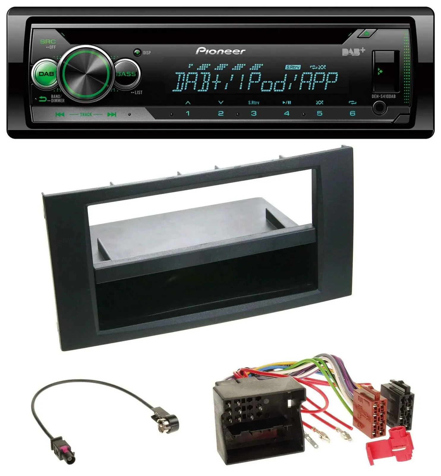 Pioneer USB MP3 DAB AUX CD Autoradio für Ford Focus C-Max S-Max Galaxy 03-07 sch