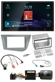 JVC USB Bluetooth 2DIN DAB Lenkrad Autoradio für Seat Leon 2005-2012 silber