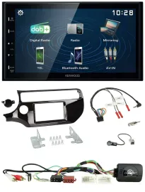 Автомагнитола для Kia Rio UB (с 2015) Kenwood 2DIN Bluetooth USB DAB, поддержка управления на руле