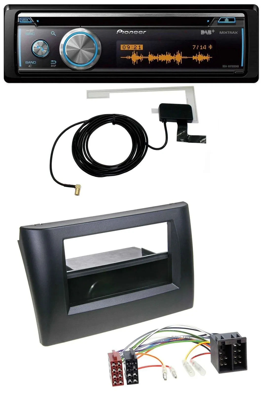 Автомагнитола Pioneer Bluetooth DAB MP3 USB CD для Fiat Stilo (2001–2008) с карманом